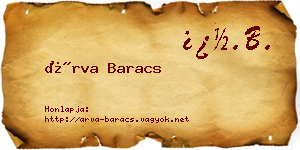 Árva Baracs névjegykártya
